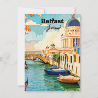 Arte de Cartão Postal de Viagem de Belfast Irlanda