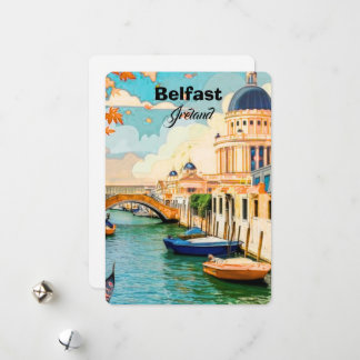Arte de Cartão Postal de Viagem de Belfast Irlanda