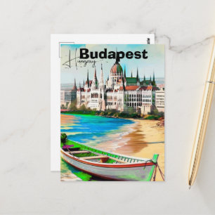 Arte de cartão postal de viagem de Budapeste, cart
