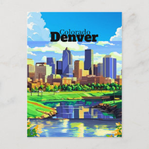 Arte de Cartão Postal de Viagem de Denver Colorado