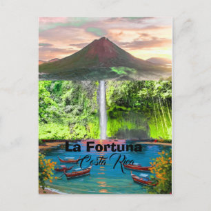 Arte de cartão postal de viagem de La Fortuna, La
