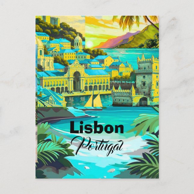Arte de Cartão Postal de Viagem de Lisboa, Arte de (Frente)