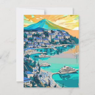 Arte de cartão postal de viagem de Marmaris, Marma