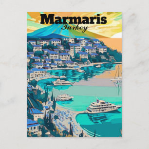 Arte de Cartão Postal de Viagem de Marmaris, Marma