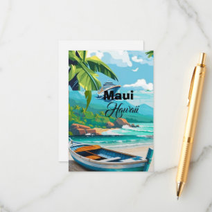 Arte de cartão postal de viagem de Maui, Maui Hava