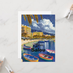 Arte de Cartão Postal de Viagem Salou Espanha, Car