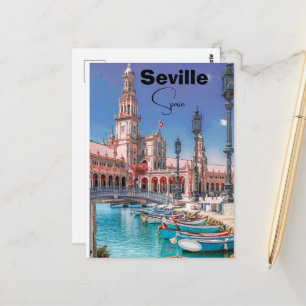 Arte de Cartão Postal de Viagem Sevilha Espanha, P