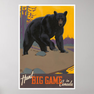 Arte de Cartaz de Viagem do Canadá Caça Impressão