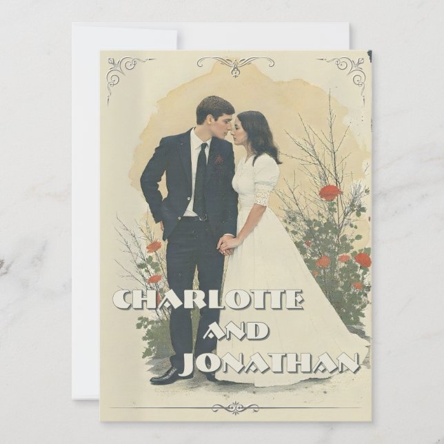Arte de Casal de Noiva Vintage Romântico (Frente)