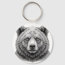 Arte de Chaveiro de Filhote de Urso Teimoso
