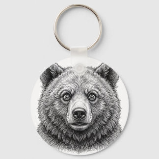 Arte de Chaveiro de Filhote de Urso Teimoso
