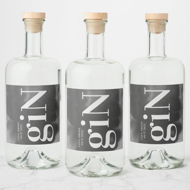 Arte de cinza Grande Monograma Simples Bold Modern (Garrafas)