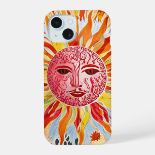 Arte de Colagem da face solar - Design vibrante e