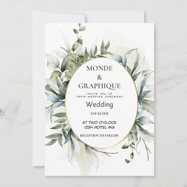 Arte de Convites de Casamento (Frente)