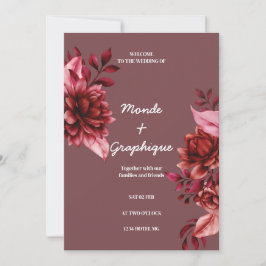 Arte de Convites de Casamento de rosa