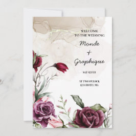 Arte de Convites de Casamento de rosa