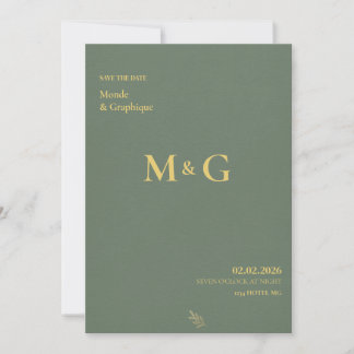 Arte de Convites de Casamento Verde