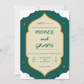 Arte de Convites para Casamento Islâmico
