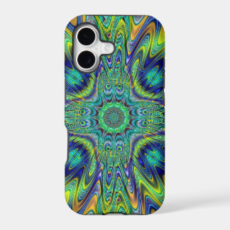 Arte de designer fractal funky neon de pena de pav