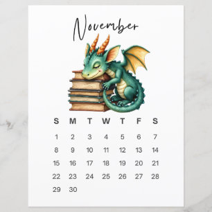Arte de Dragão Bebê de Novembro Impressão de Arte