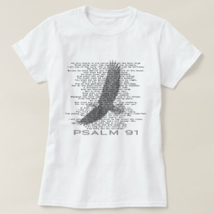 Arte de Escritura Psalm 91 com a Camisa Eagle T