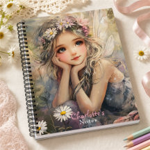 Arte de Fada Vintage com Coroa de Flores e Margari
