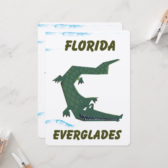 Arte de férias de jacaré dos Everglades da Flórida (Frente/Verso In Situ)