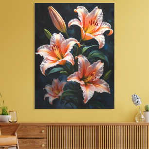 Arte de Flor de Lírio Elegante – Impressões Premiu