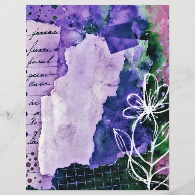 arte de flores silvestres, 8,5x11", papel de artes (Frente)