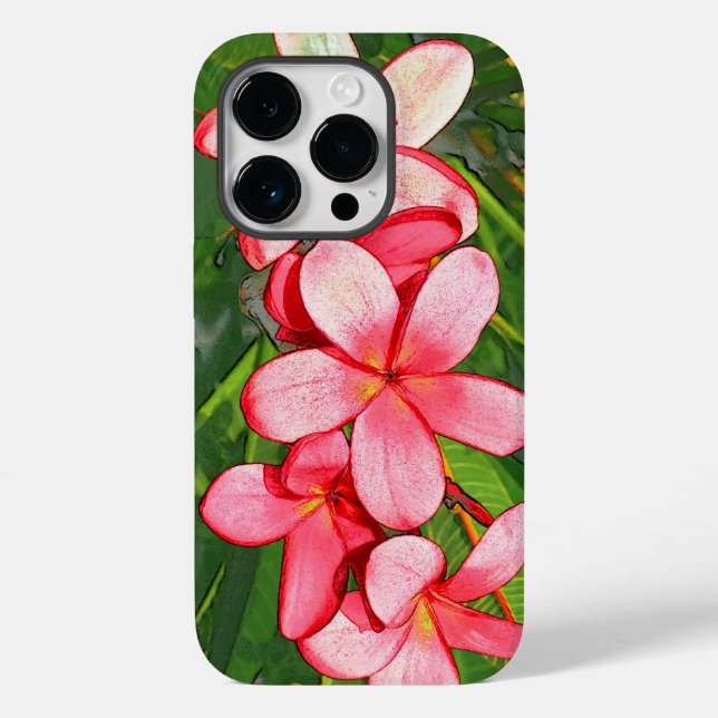 Arte de Frangipani Tropical Rosa (Verso)