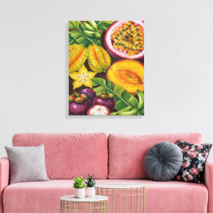 Arte de Frutas Tropicais Decoração de Cozinha Ex