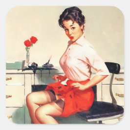 Arte de garota pin up vintage Folha de adesivos