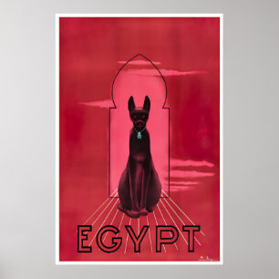 Arte de Gato Egípcio Impressão de Poster de Viagem