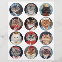 Arte de Gatos Vintage de G.I. Barnes Real (não IA)