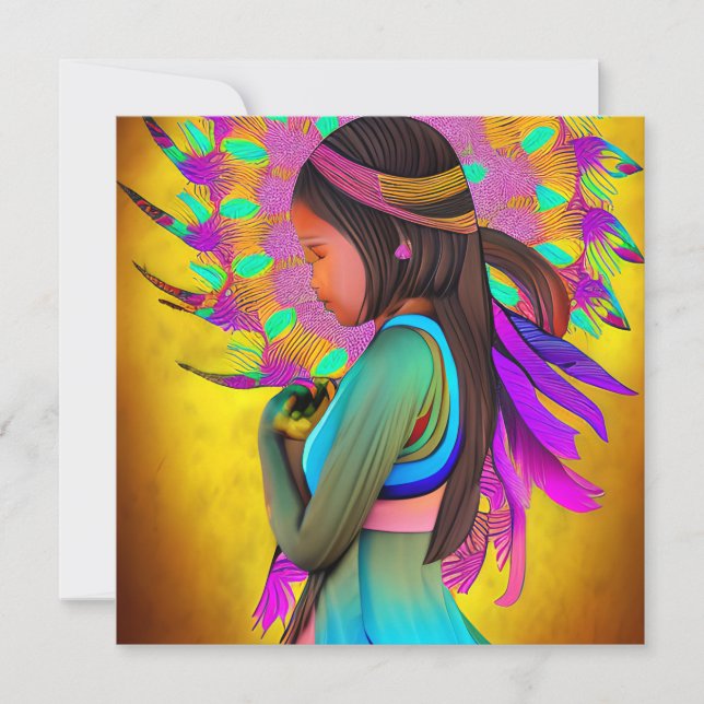 Arte de IA de Menina Indígena Americana (Frente)