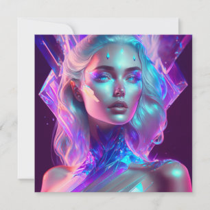 Arte de IA Deslumbrante Mulher de Vidro Gelado e B