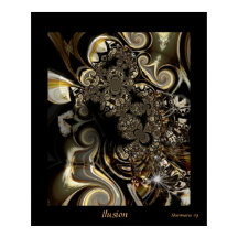 Arte de Ilusão Abstrata Digital em Poster