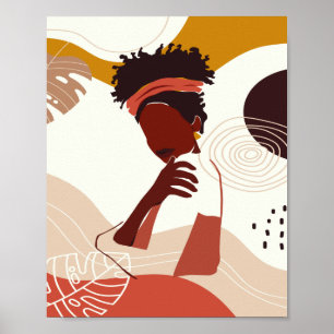 Arte de Ilustração de Mulher Negra, Impressão d