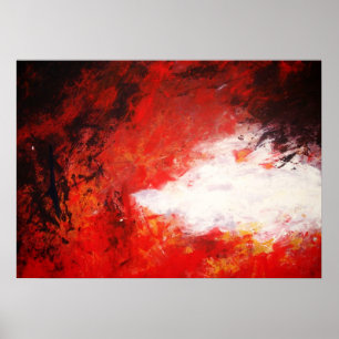 Arte de Impressão Abstrata Moderna Vermelha Criati