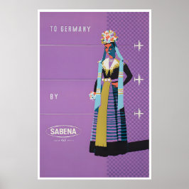 Arte de Impressão Alemã Sabena Airlines Alemanha V