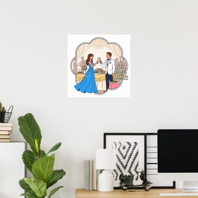Arte de Impressão de Brinde de Casamento Caprichos (Escritório em casa)