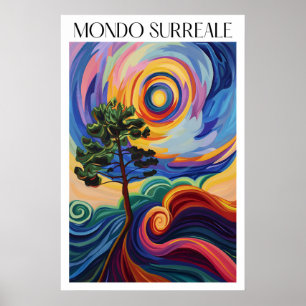 Arte de Impressão de Paisagem Surrealista Árvore V