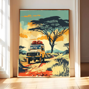 Arte de impressão de pôster de safári na África, t