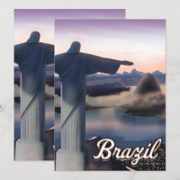 Arte de impressão de pôster de viagem do Brasil.