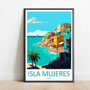 Arte de Impressão de Viagem de Isla Mujeres para P