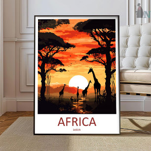 Arte de impressão de viagem pela África Parede Áfr