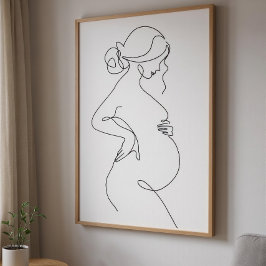 Arte de Linha Abstrata Minimalista Moderna Poster