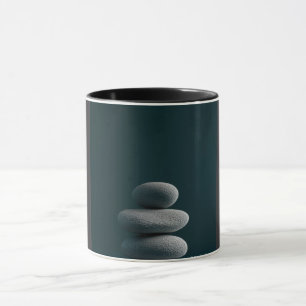 Arte de Linha Abstrata Moderna Caneca Preta Co M