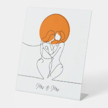 Arte de linha de Casal lésbica minimalista