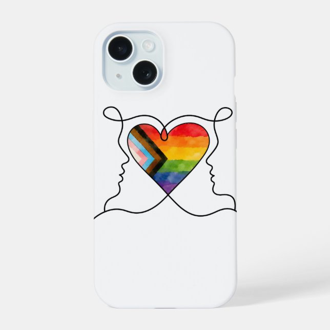 Arte de Linha do Coração Progress Pride (Verso)